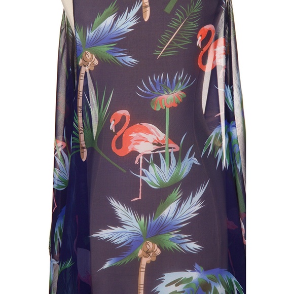 Code22 Palm Tree Pattern Print Beach Cover Up - Picture 4 of 4